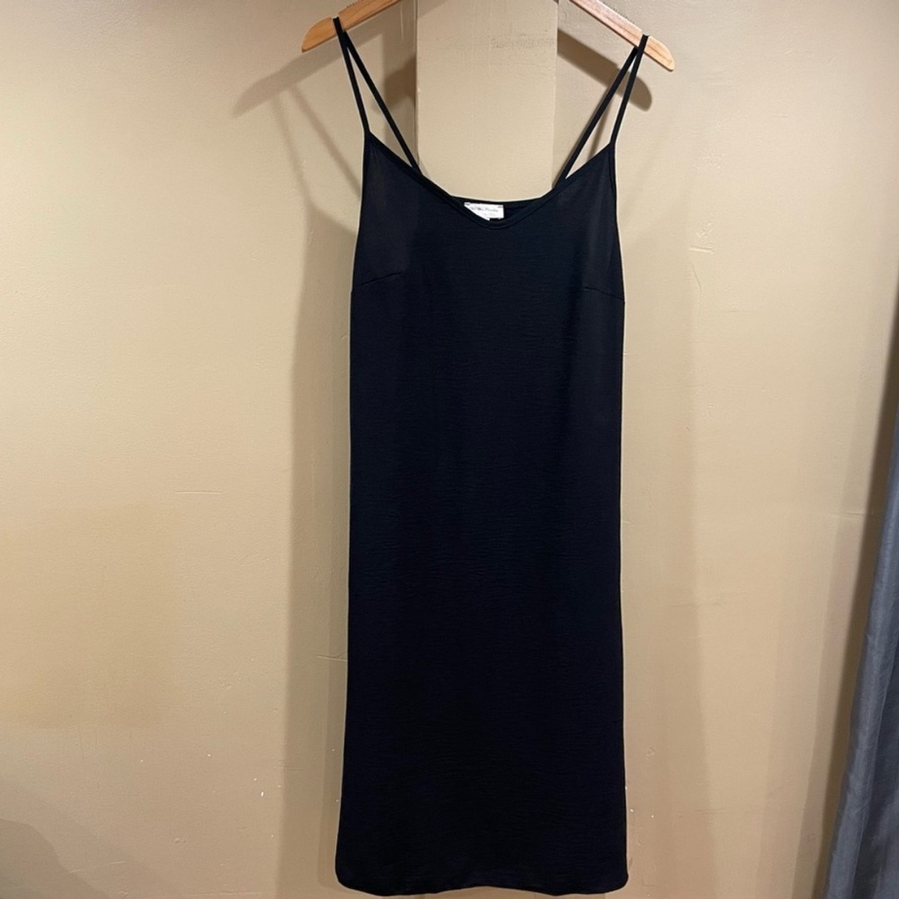 See You Monday Black Slip Dress